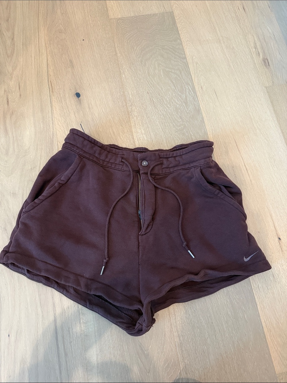 Nike Women's Dark Brown Drawstring Athletic Shorts